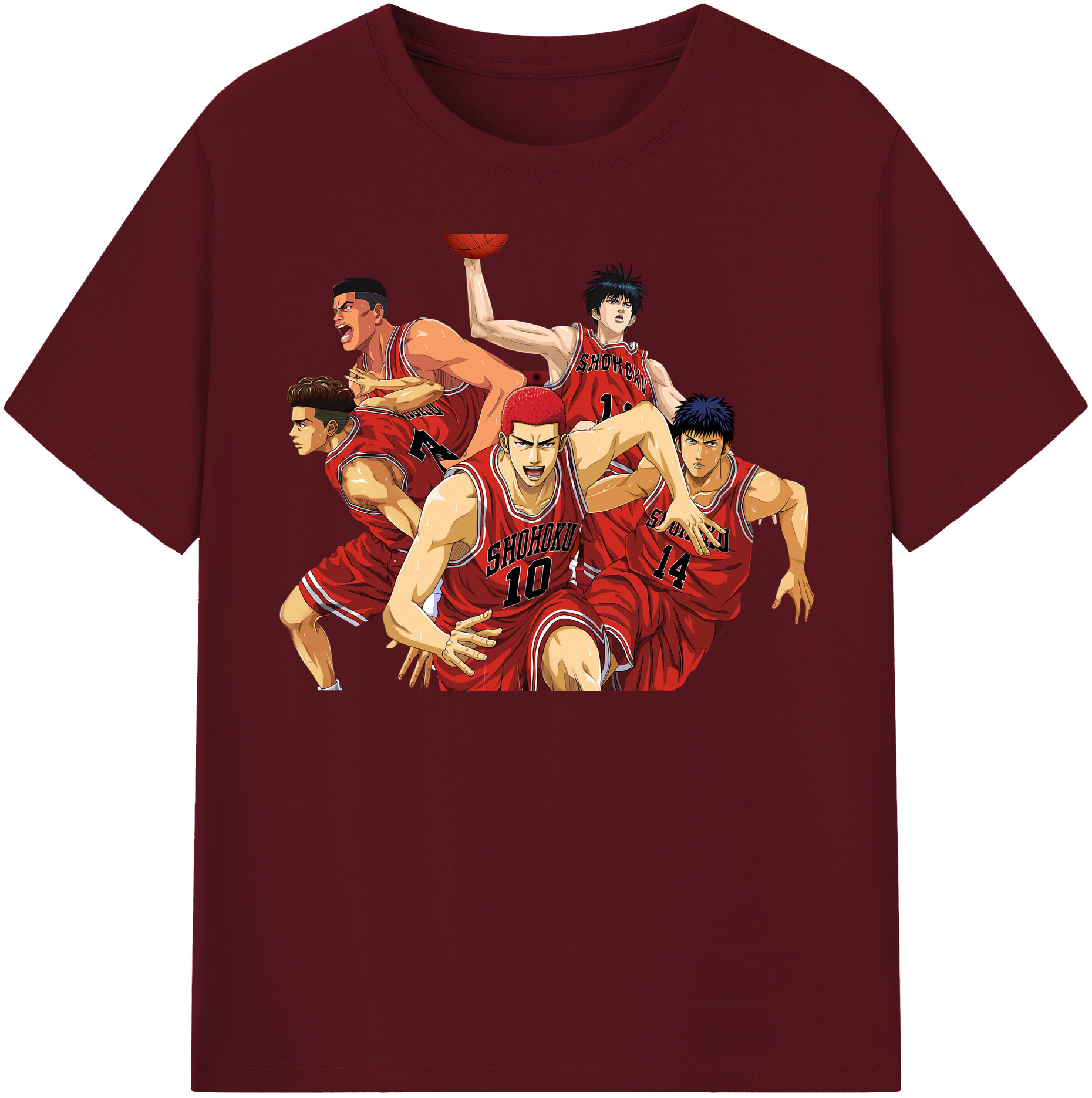 SLAM DUNK／スラムダンク 綿100％半袖Tシャツ（フロントプリント）